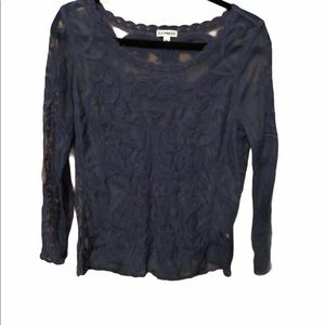 Express Sheer Floral Long Sleeve